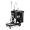 Rubbermaid Commercial Executive Janitorial Cleaning Cart, Plastic, 4 Shelves, 1 Bin, 21.75" x 46" x 38.38", Black 1861430 - alternate 2